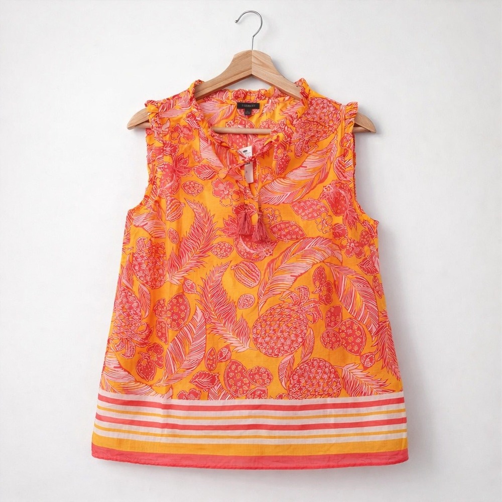 Talbots Sleeveless Tropicalβ Print Shirt Size Small NWT Summer Resort Blouse